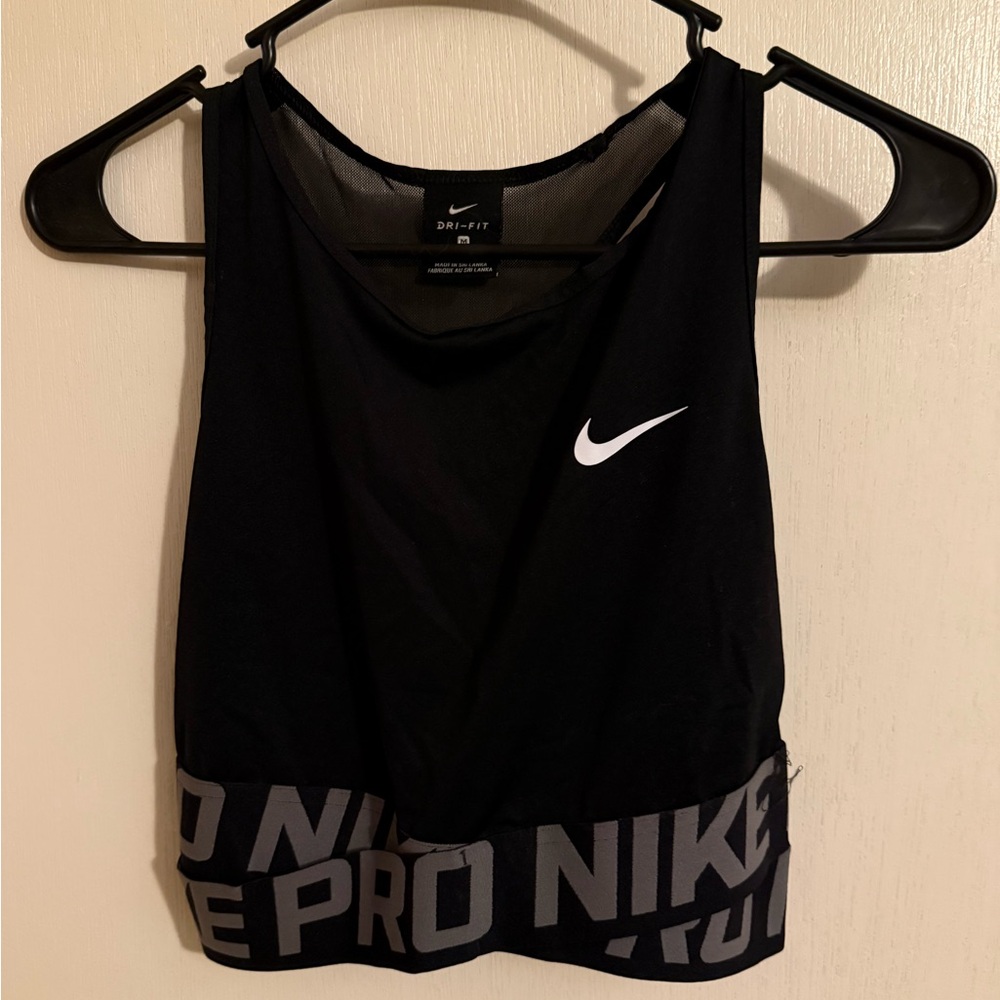 Nike Women's Black Dri-FIT Logo Crop Top